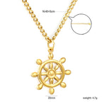 Collier pour femme avec pendentif gouvernail et chaîne réglable