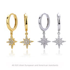 Boucles d'oreilles pour femme avec pendentif étoile étincelant