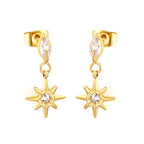 Boucles d'oreilles pendantes pour femme avec étoiles et zircons