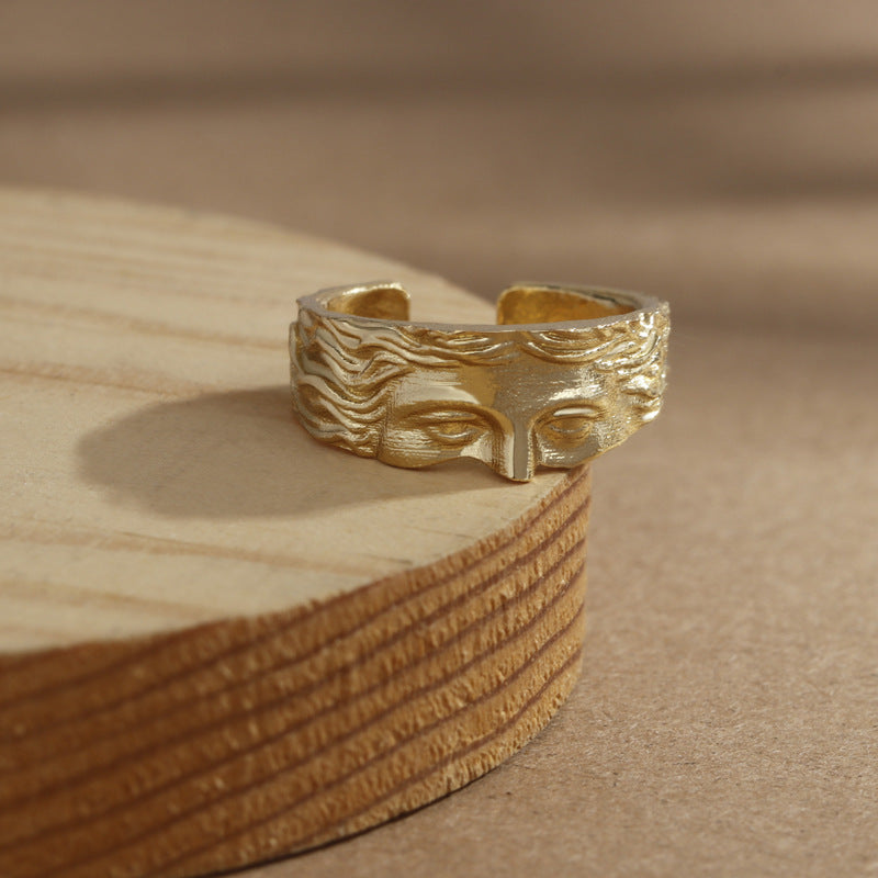 Bague pour femme au design de visage artistique