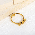 Bague réglable pour femme au design floral