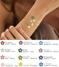 Bracelet pour femme avec pendentifs pierres précieuses colorées et design personnalisable