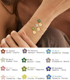 Bracelet pour femme avec pendentifs pierres précieuses colorées et design personnalisable