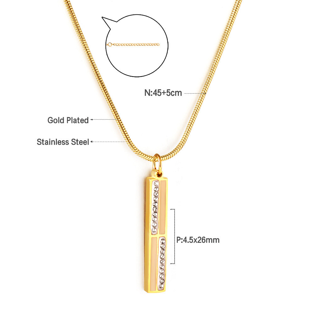 Collier pour femme en acier inoxydable avec pendentif scintillant