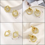Boucles d'oreilles pendantes pour femme à double anneau