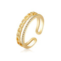 Bague arc élégante pour femme avec zircone