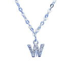 Collier pendentif initiale A pavé de zircone cubique