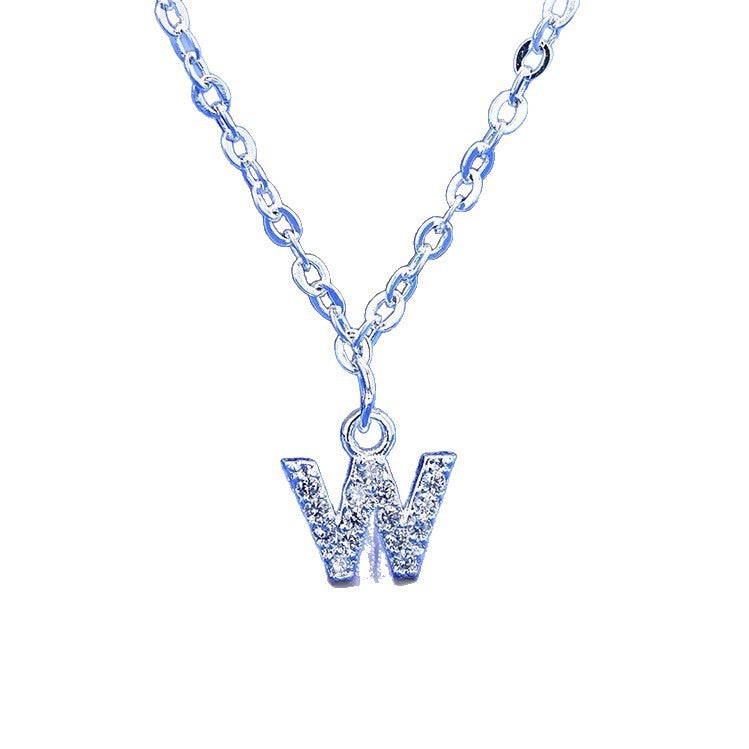 Collier pendentif initiale A pavé de zircone cubique