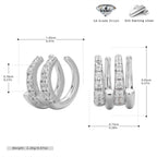 Damen Ohrhänger mit funkelnden Zirkon-Elementen und modernem Design