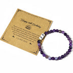 Bracelet de perles pour femme avec pendentif anniversaire personnalisable