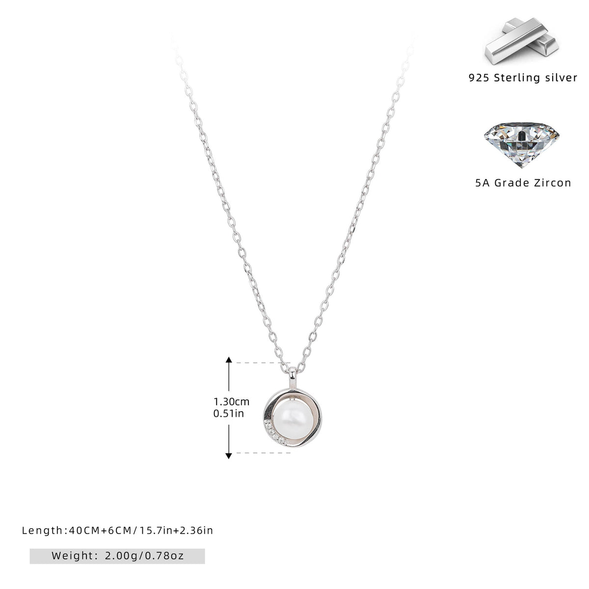Boucles d'oreilles pour femme en argent sterling 925 avec perles