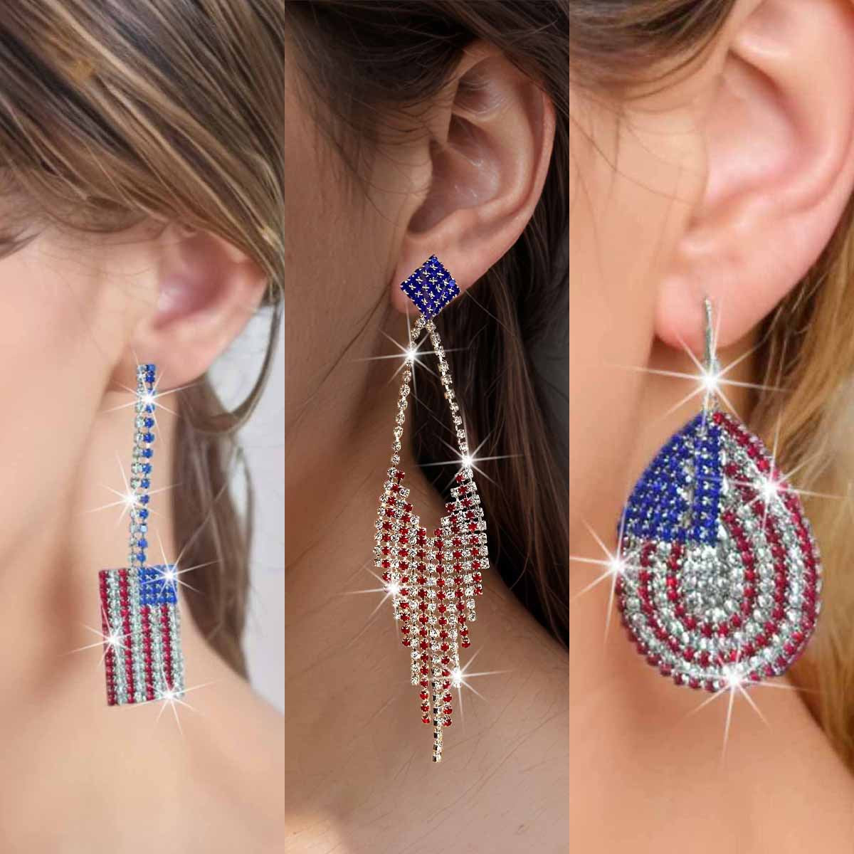 Boucles d'oreilles statement étincelantes avec longs pompons en strass