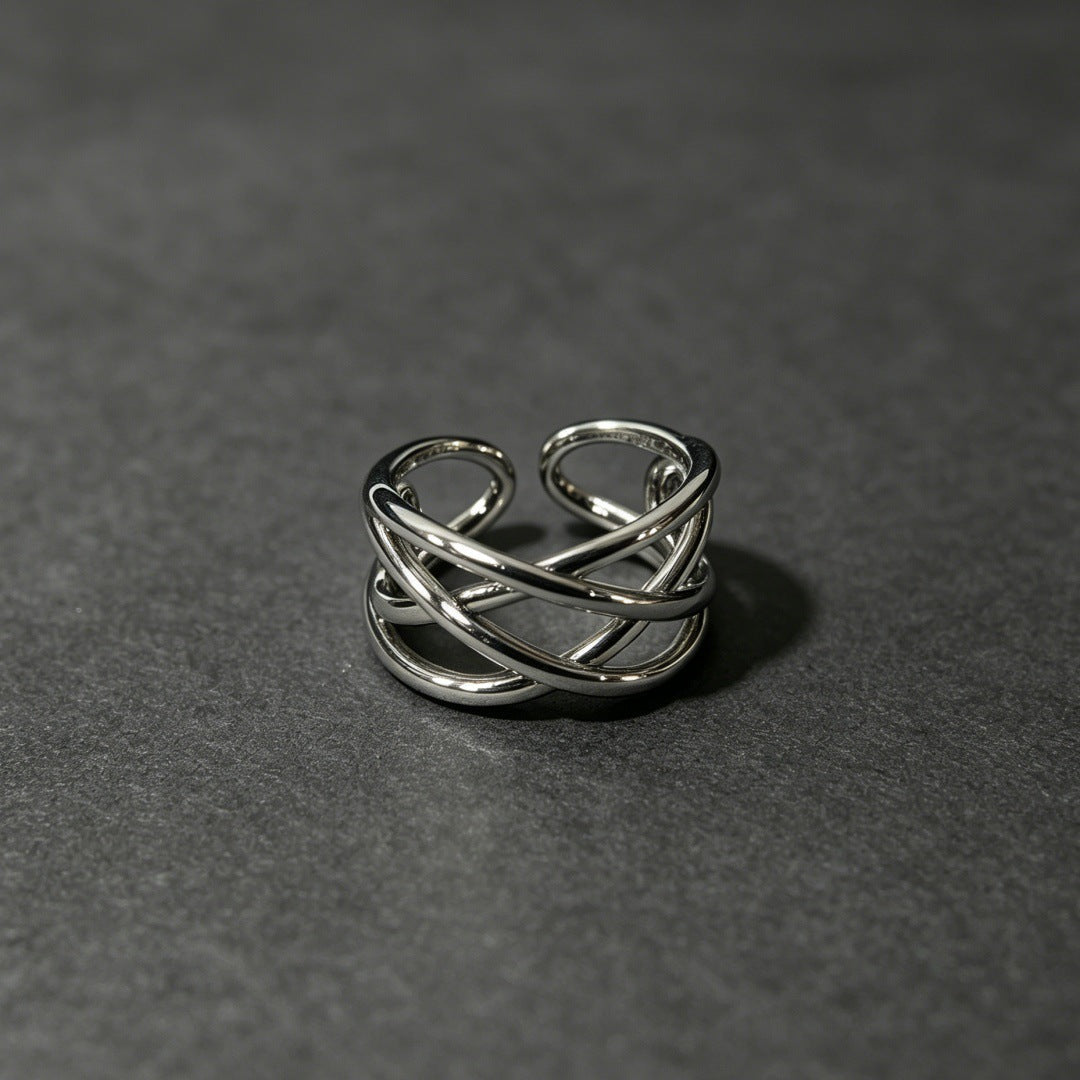Bague moderne pour femme design ondulé