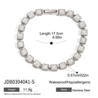 Bracelet pour femme en acier inoxydable avec zircons