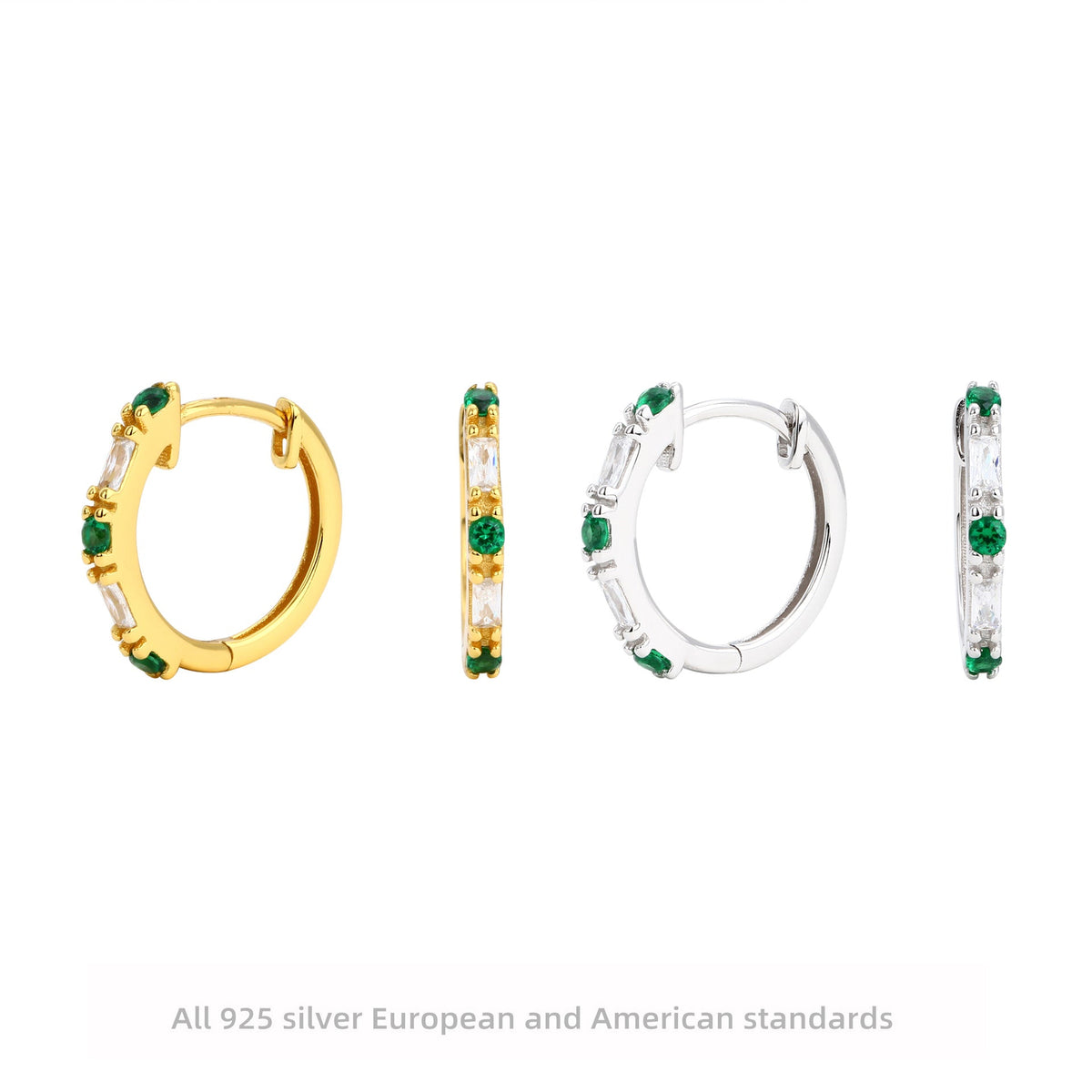 Créoles pour femme en argent sterling 925 avec zircons étincelants