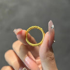 Bague anneau texturé complexe