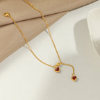 Bracelet de cheville réglable avec cœurs pour femme