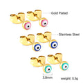 Boucles d'oreilles motif œil coloré en acier inoxydable