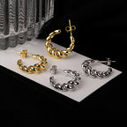 Boucles d'oreilles pour femme en argent au design spiralé moderne
