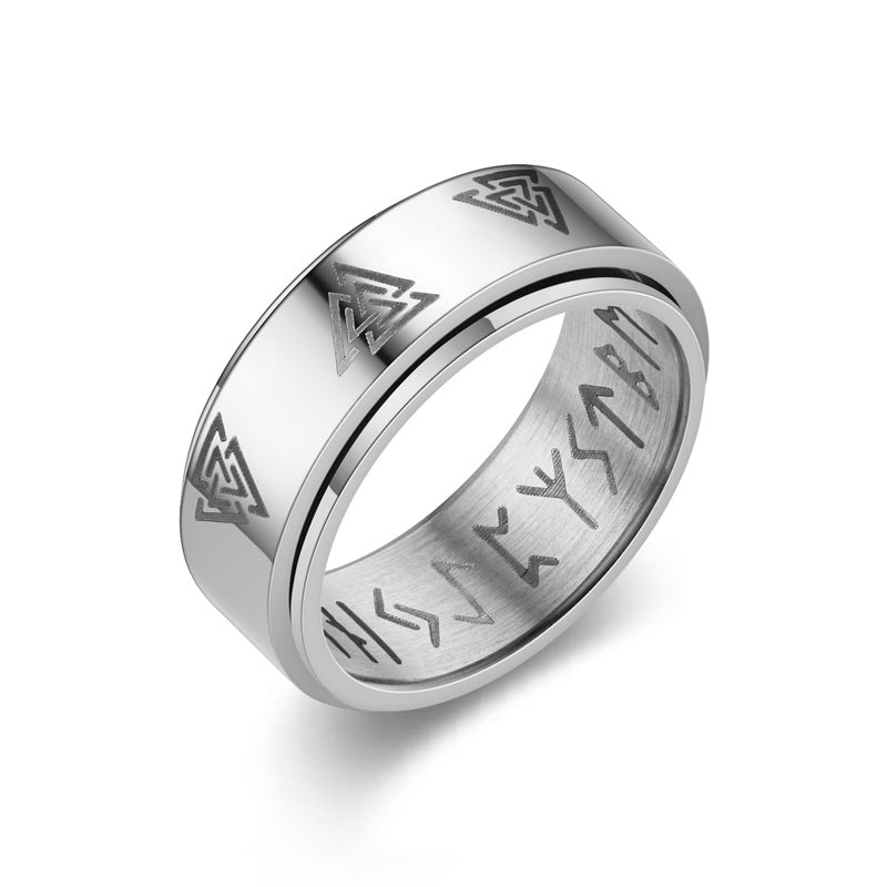 Bague pour homme avec gravures géométriques