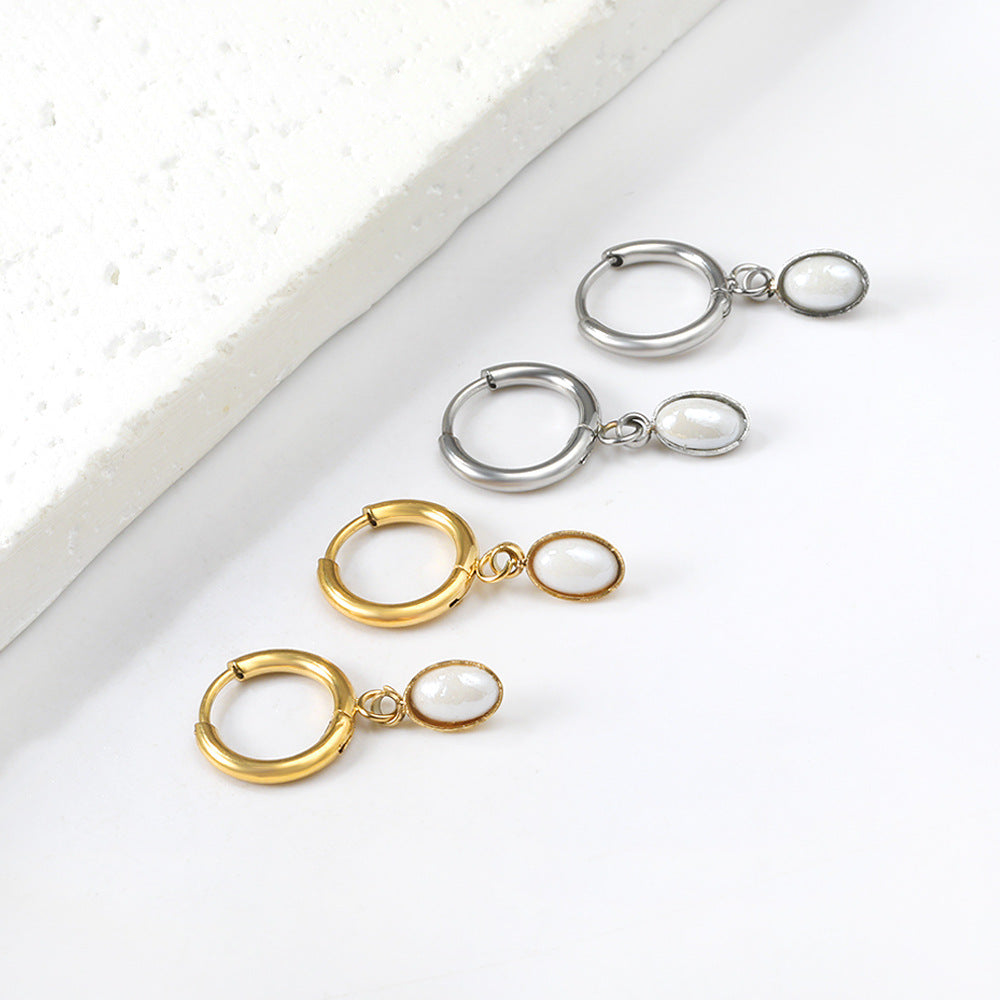 Boucles d'oreilles pendantes pour femme avec pendentif perle élégant