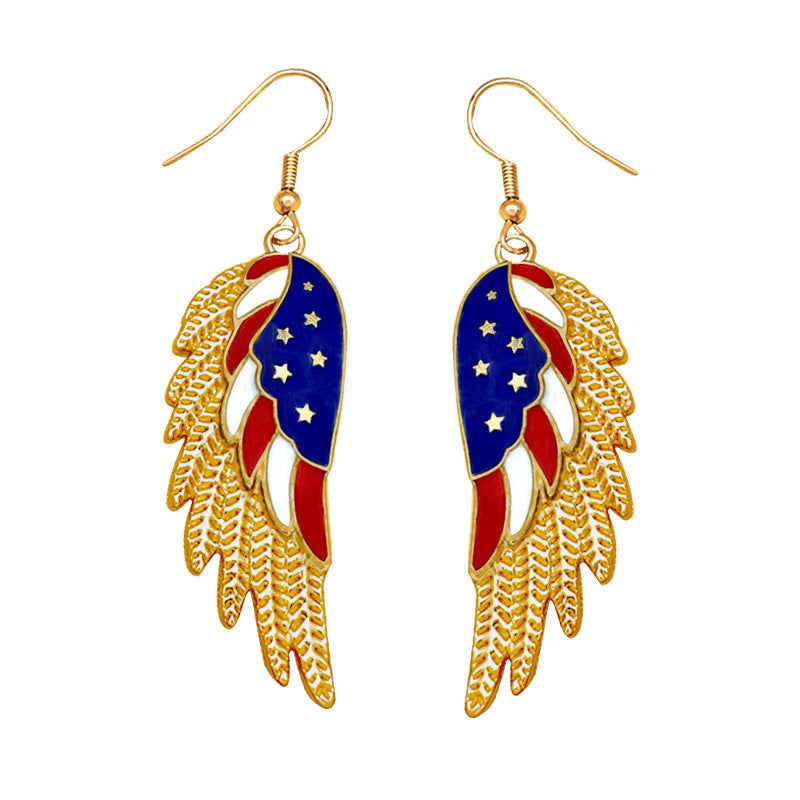 Boucles d'oreilles tongs avec cristaux et motif drapeau