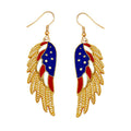 Boucles d'oreilles puces ailes en émail avec motif étoile