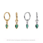 Boucles d'oreilles pendantes en argent sterling 925 avec zircons