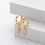 Boucles d'oreilles pendantes avec feuilles filigranes en argent sterling 925