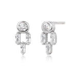 Boucles d'oreilles puces en zircon brillant pour femme