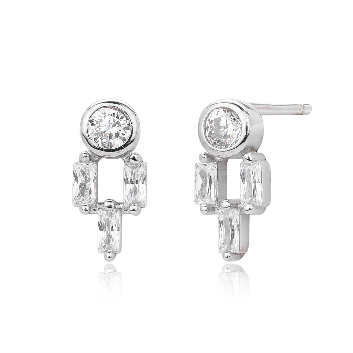 Boucles d'oreilles puces en zircon brillant pour femme