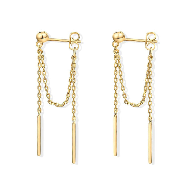 Boucles d'oreilles pour femme avec chaînes délicates et accents scintillants