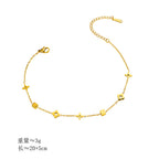 Bracelet de cheville pour femme avec pendentifs géométriques