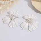 Clips d'oreilles pour femme motif floral avec perles
