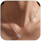 Collier pour femme avec design nœud gracieux et chaîne à maillons fins