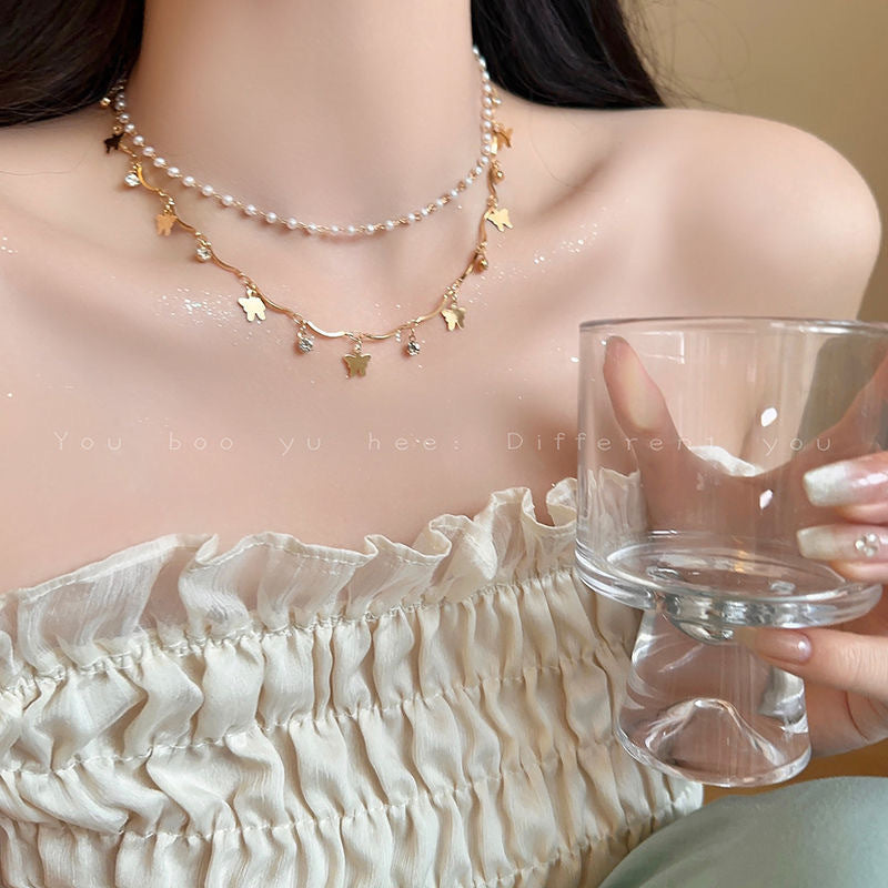 Collier superposé en opale et perles