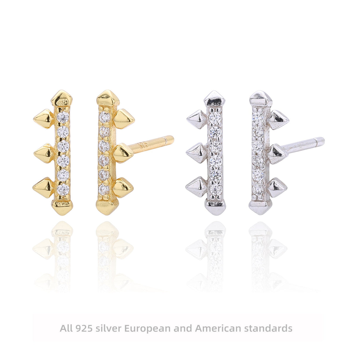 Boucles d'oreilles pour femme en argent sterling 925 design flèche