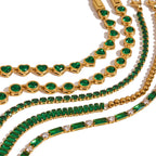 Bracelet pour femme avec zirconiums et cristaux verts