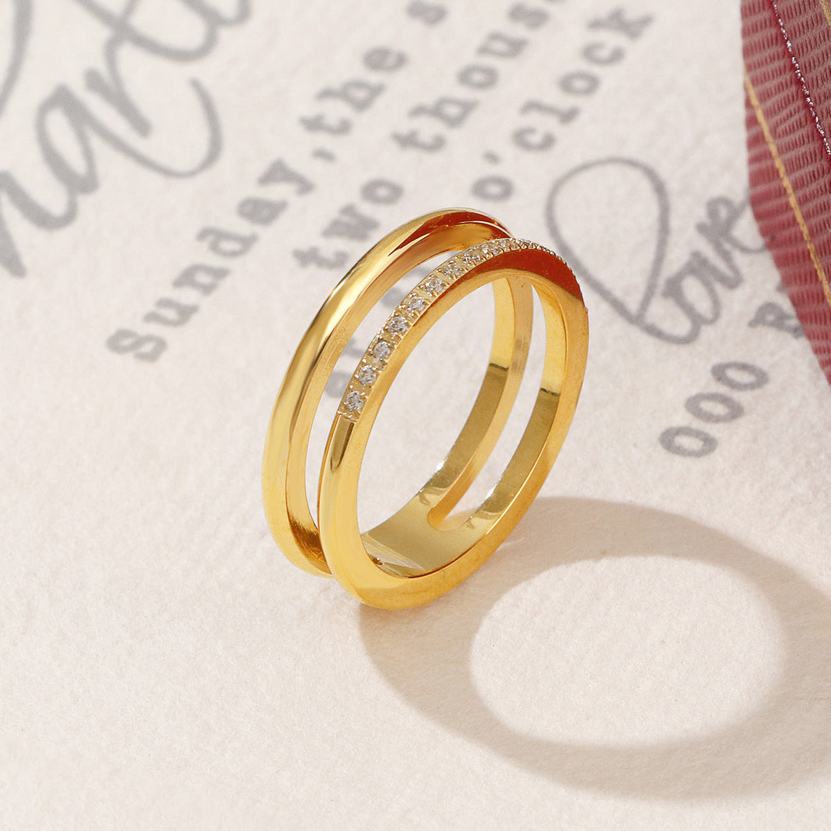 Bague élégante pour femme au design double