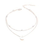 Chevillère double chaîne charm lune