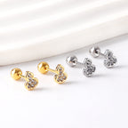 Boucles d'oreilles clous pour femme motif champignon avec zircone