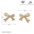 Boucles d'oreilles nœud en argent sterling 925 avec zircone