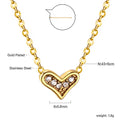 Collier pour femme avec pendentif cœur scintillant en acier plaqué or