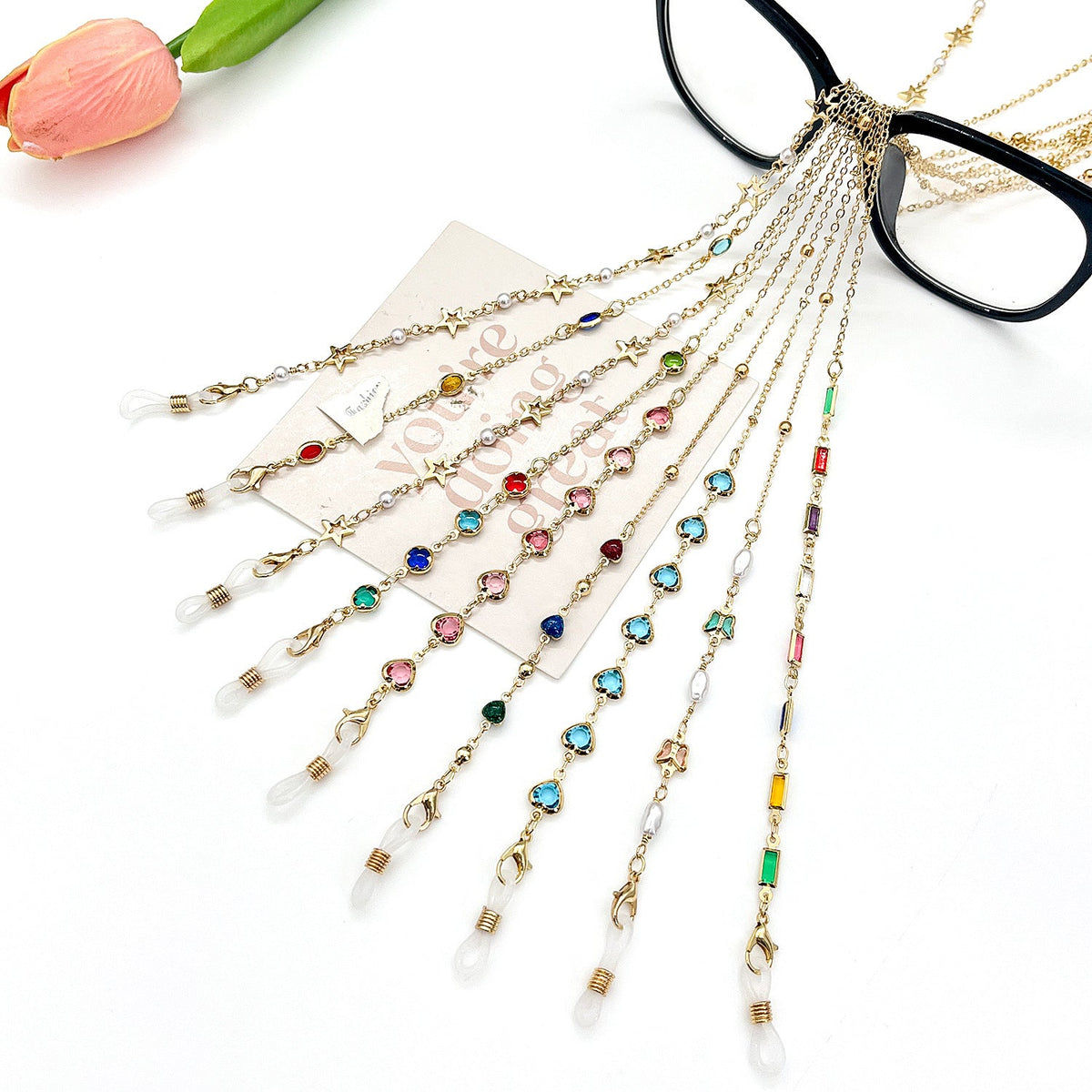 Chaîne de lunettes ornée d'étoiles