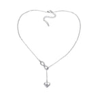 Collier pour femme avec symbole infini et pendentif cœur personnalisable