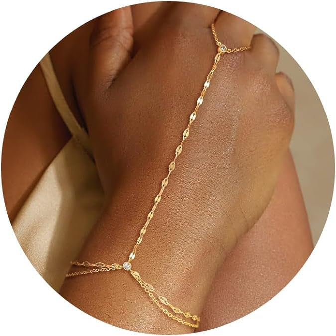 Bracelet de main pour femme avec accents de cristaux délicats