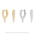 Boucles d'oreilles pendantes en argent sterling 925 avec zircons