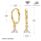 Boucles d'oreilles pendantes avec accents de zircon