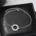 Bracelet délicat pour femme avec anneau en cristal