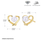 Clous d'oreilles pour femme avec design cœur et perle